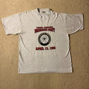 Vintage 90s Third Annual President's Party Grey Single Stitched Graphic Tee XL